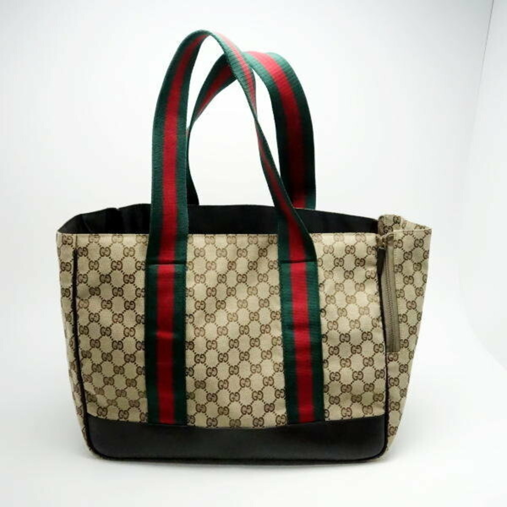 Gucci WG Pattern Dog Carry Tote Bag Beige Dark Brown